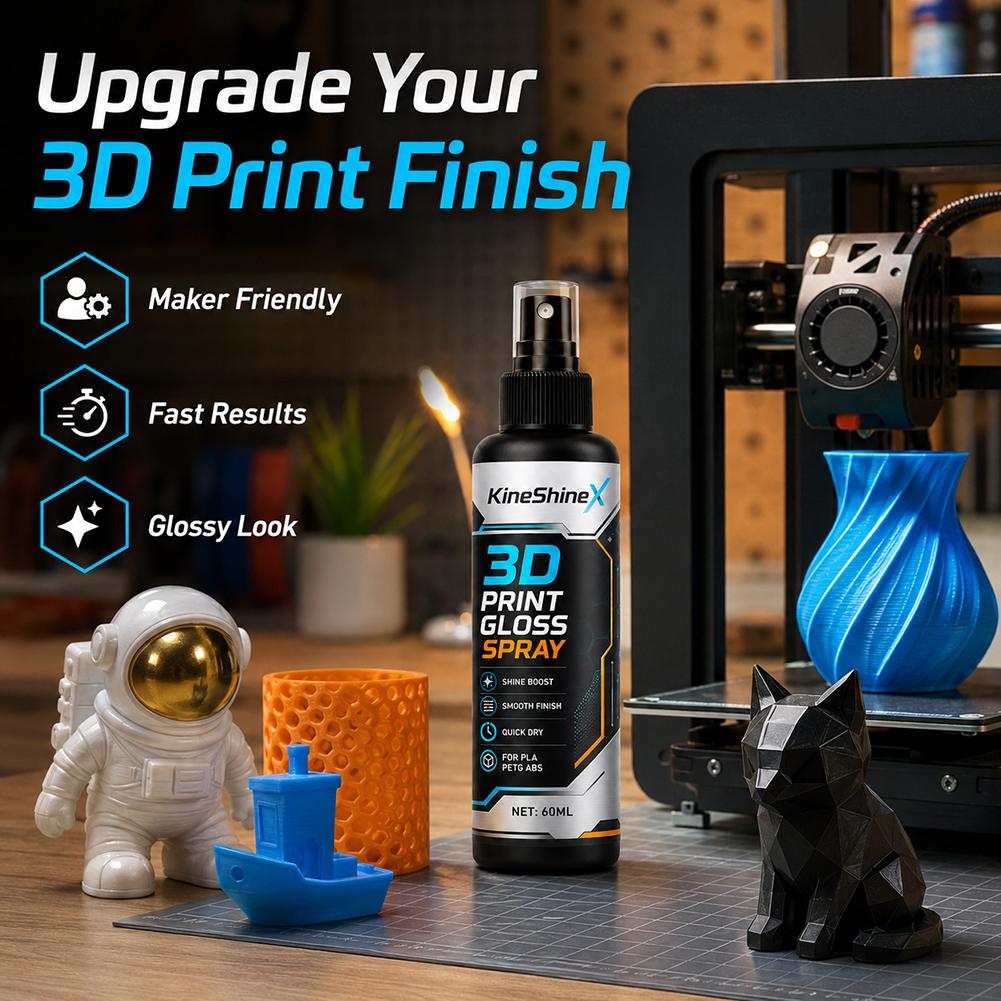 60ML Lesklý sprej pro modely 3D tiskáren Rychleschnoucí Reduktor linek vrstvy Vysoce lesklý sprej pro tištěné modely Rychleschnoucí Redukovaná textura