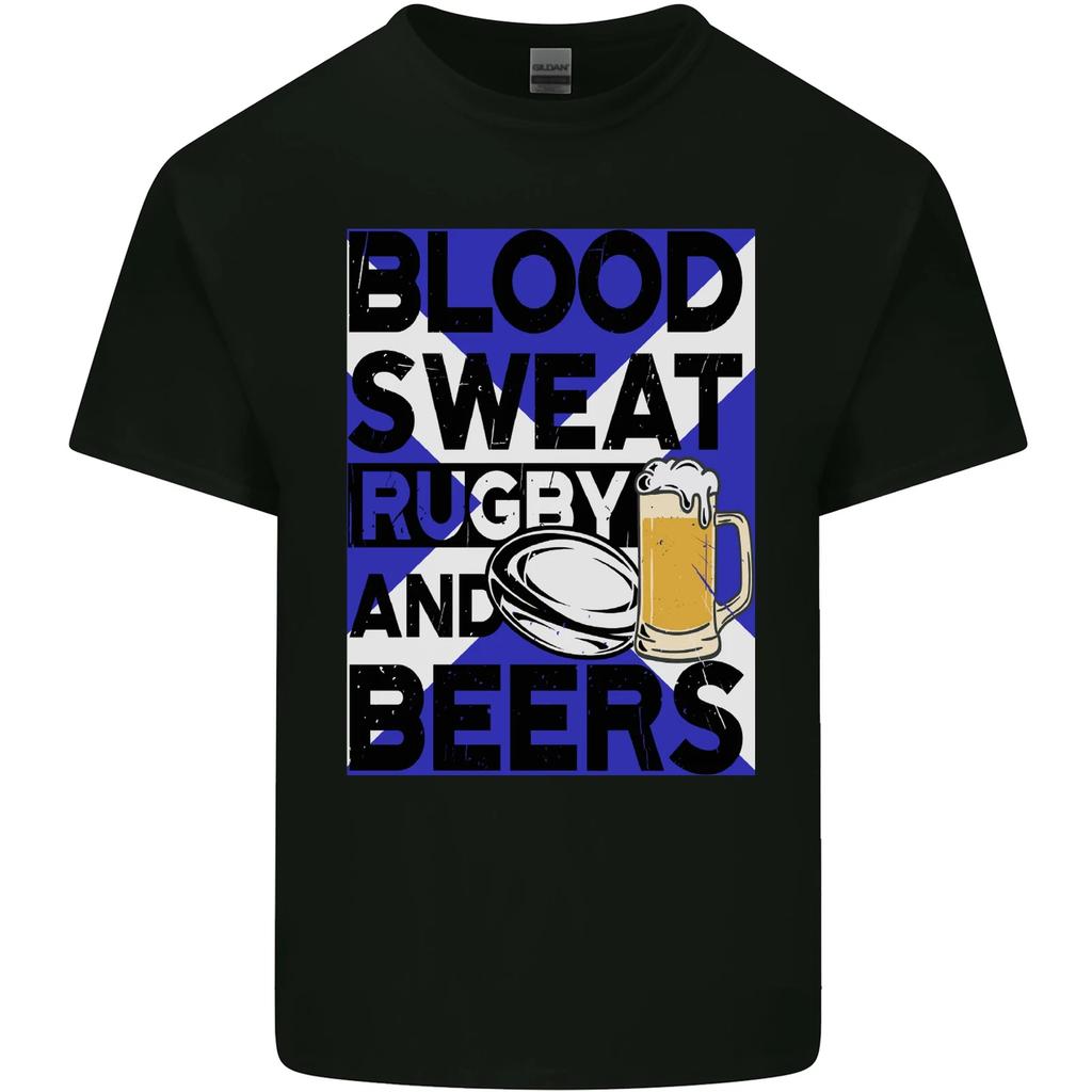 Blood Sweat Rugby and Beers Scotland Funny Kids T-Shirt Childrens