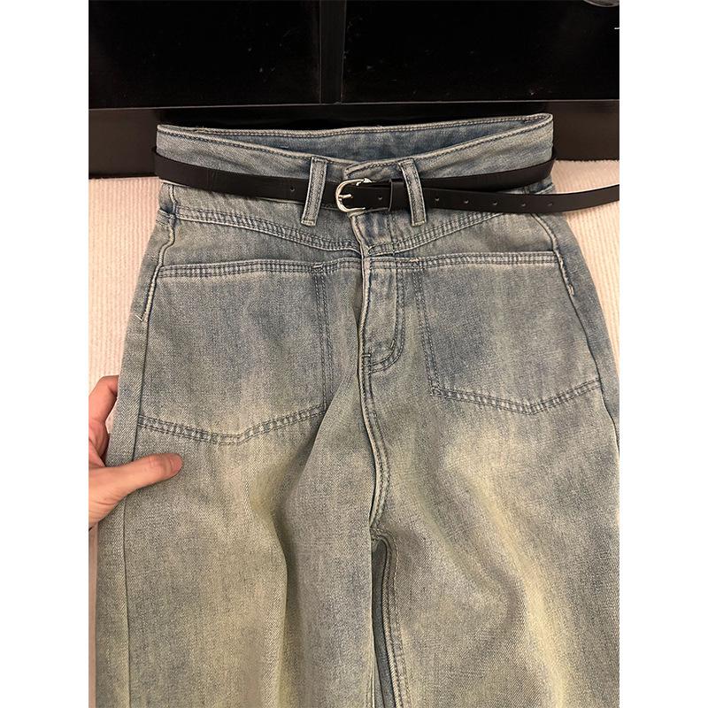 Vintage Velvet High-Waisted Jeans for Women - Winter Slimming, Plus Size, Straight Leg, Pear Shape, Loose Fit.