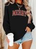 Christmas Themed Merry Retro Old Letter Print Sweater Autumn And Winter Pullover Loose Coat Sweater