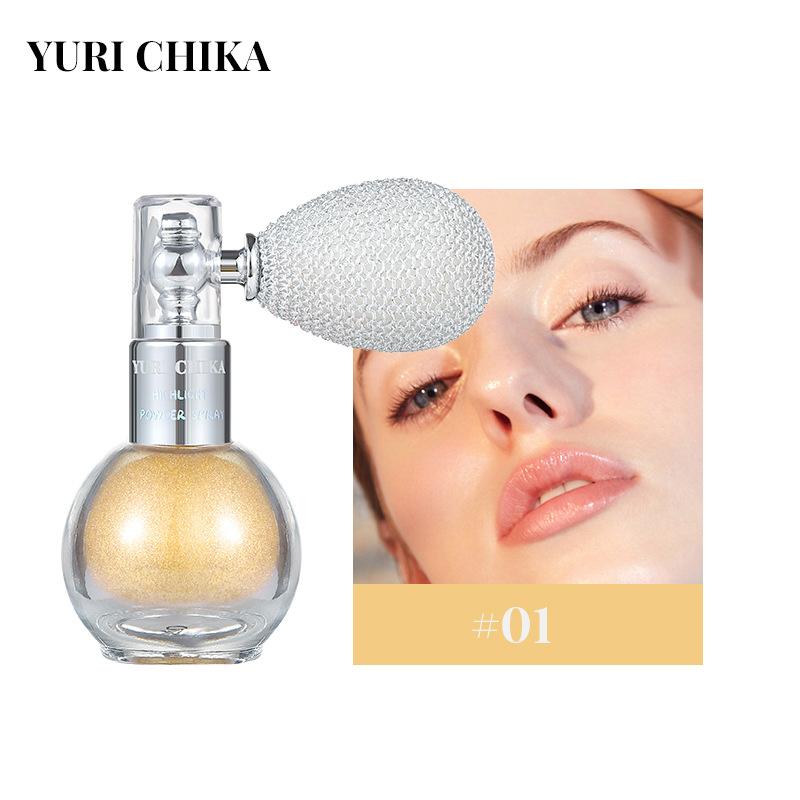 

YURI CHIKA Спрей Осветляющий спрей с блестками для тела Ароматная пудра Спрей для хайлайтера Пудра-спрей для тела 3g