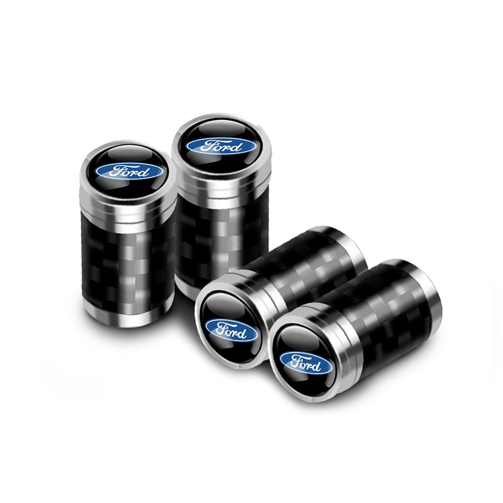 For Honda cco4PCS Carbon Fiber Car Wheel Tire Valve Stem Caps Metal valve Accessories for Ford Ranger Kuga Focus Shelby Mustang CMax Stracing
