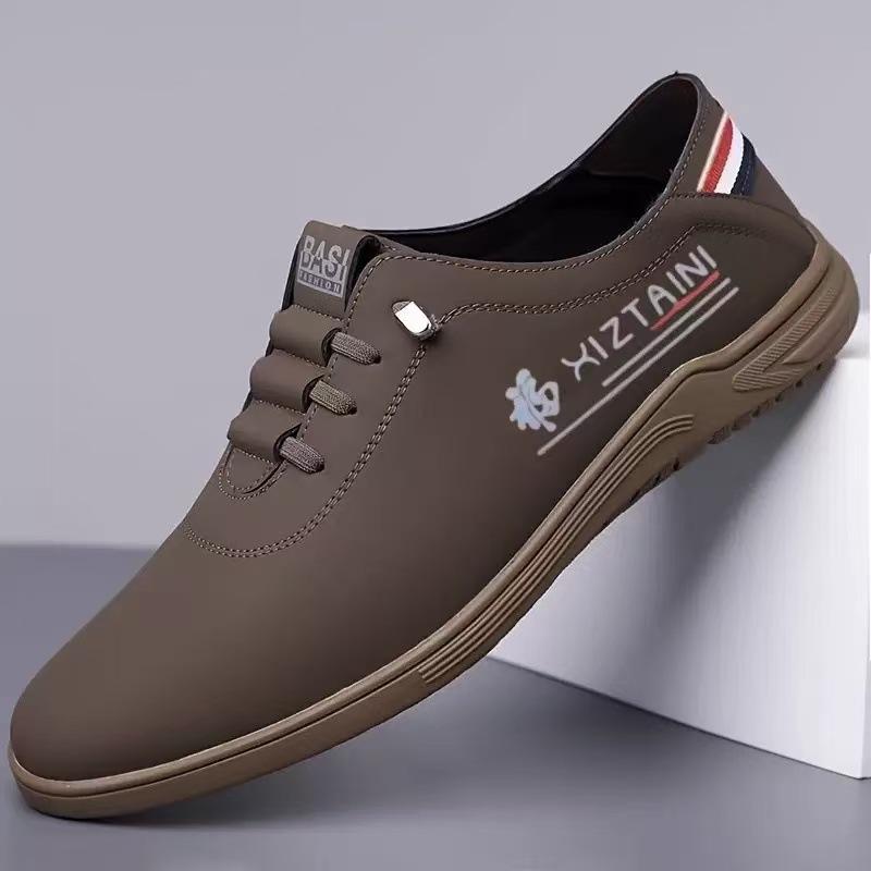 Men's Board Shoes Men's Daily Casual Leather Shoes Men's Lazy Foot Shoes Driving