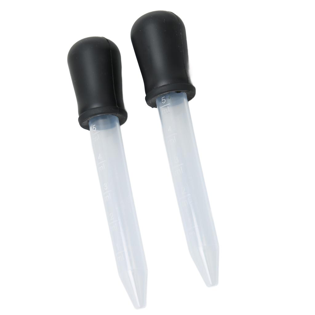 2pcs Liquid Dropper 5ml Capacity Safe Reliable Light Weight Compact Portable Pipettes for Scientific ExperimentsBlack