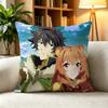 T-The Rising of the Shield Hero  Pillow Case Square Double-Sided Sofa Cushion Cover Bedroom Bedside Pillow