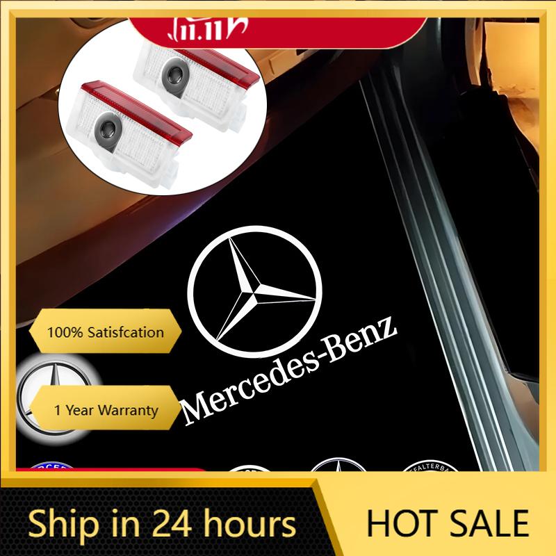 New For Mercedes Benz 2pcs Car Door Welcome Light Logo Emblem For Mercedes Benz A C E GLC GLA GLE GLB Class W177 W205 W212 W213