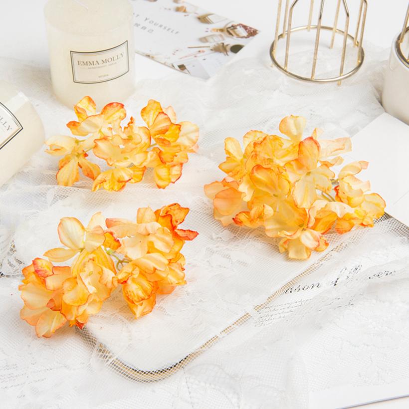 50Pcs Artificial Flower Silk Hydrangea Wedding bridal bouquet Festival Christmas Wreath Home Garden Diy gift Decoration Hot sale