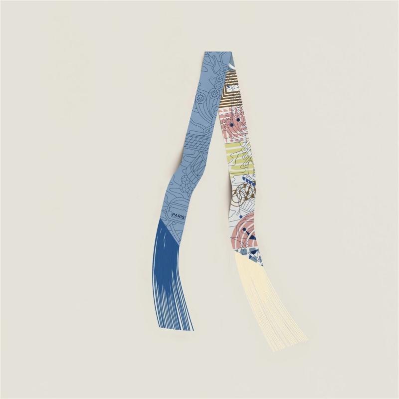 

Women s Decorative Small Silk Scarf 130x5cm with Tassel European Spring New Cashew Nut Hair Band Bag Handle Ribbon