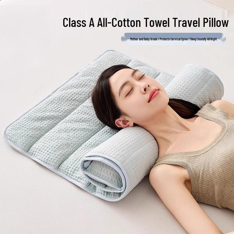 Class A Cotton Neck Protection Adjustable Travel Pillow & Dirt-Proof Sleeping Mat