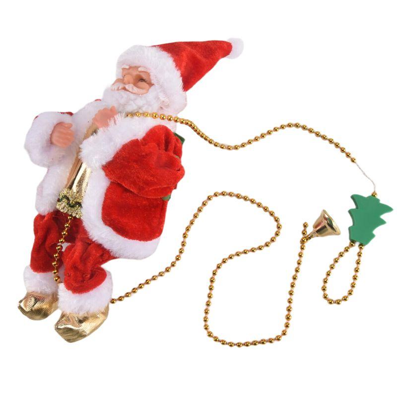 ABIY Happy New Christmas Decorations Santa Claus Automatic Climbing On Rope For Home Indoor Shop Xmas Gift Wall Window