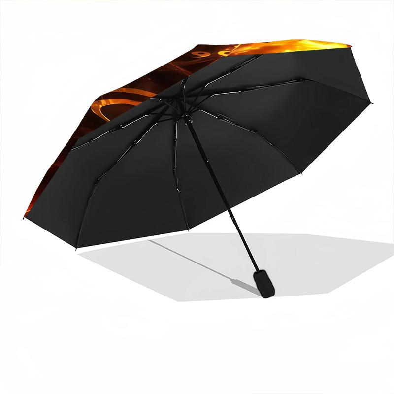 1 PC Automatic Folding Umbrella - Naruto Fire Sage Mode Pattern Portable Foldable Design With 8 Ribs Christmas Birthday Gifts