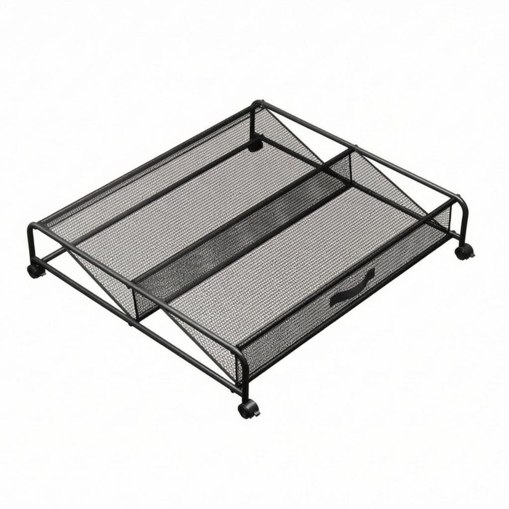 Rolling Shoe Storage Organizer Metal Mesh for Bedroom