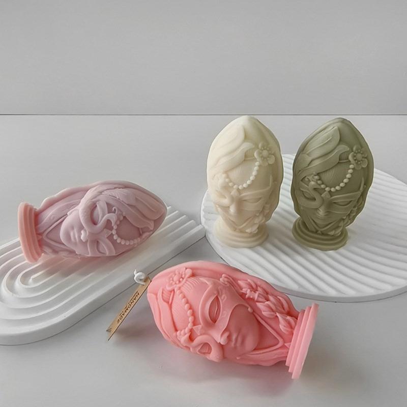 Silicone Crafts Moulds Candle Making Moulds Beauty Face Shaped Silicone Figure Mold Perfect Gift for Enthusiasts