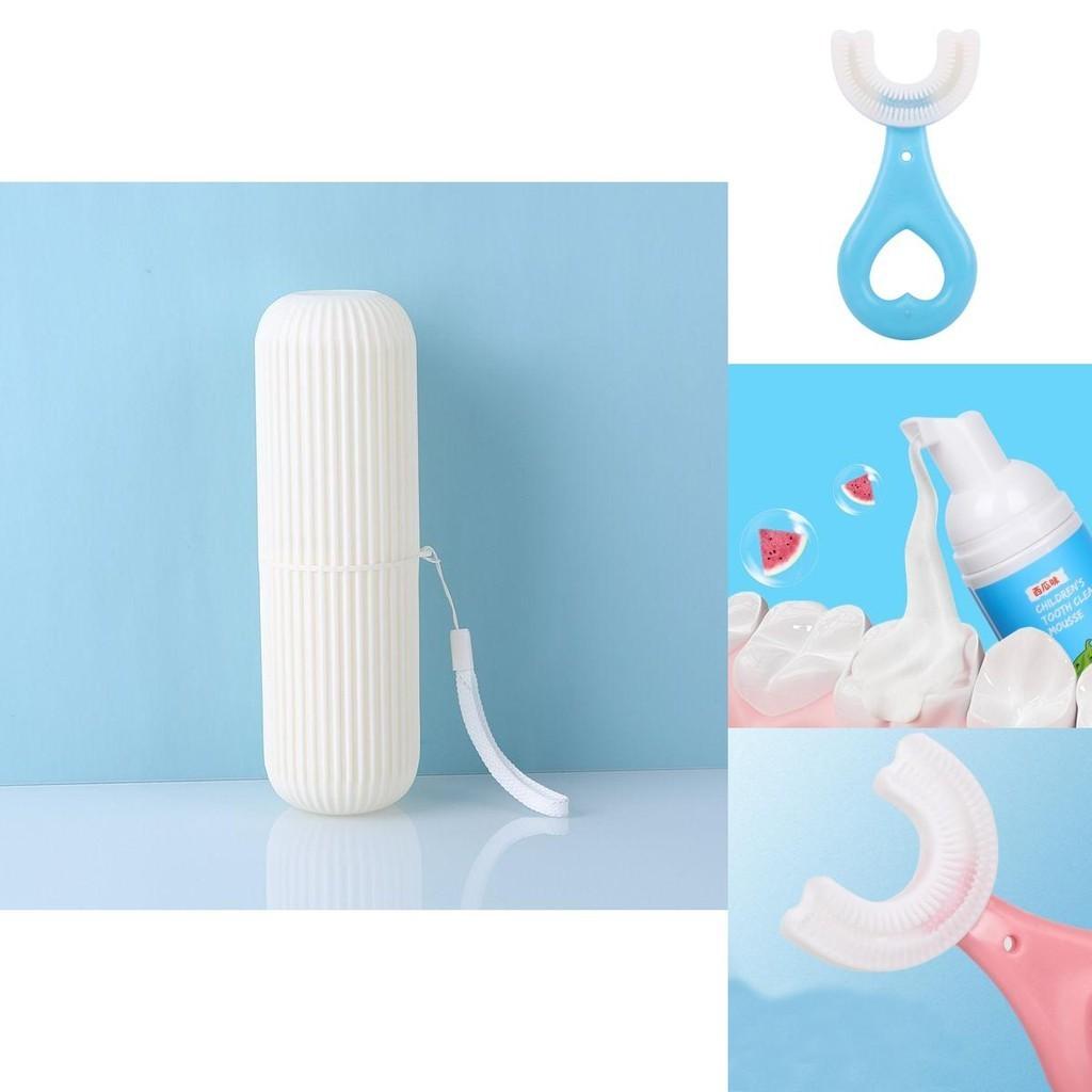 Adorable U-shaped Kids Toothbrush Made From Food Grade Silicone For Easy Use