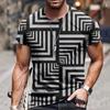 Men's Summer Versatile T-shirt 3D Printed Ethnic Style Retro Harajuku Style O-neck Short Sleeved