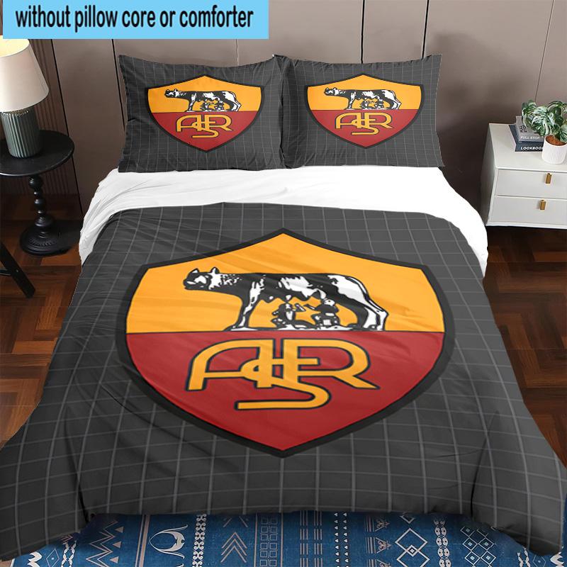 Set Biancheria da Letto Stampato 3 Pezzi Wolf Football Club Roma Copripiumino Chiusura Include 1 Copripiumino & 2 Federe Set Biancheria da Letto Arredamento Casa Regali
