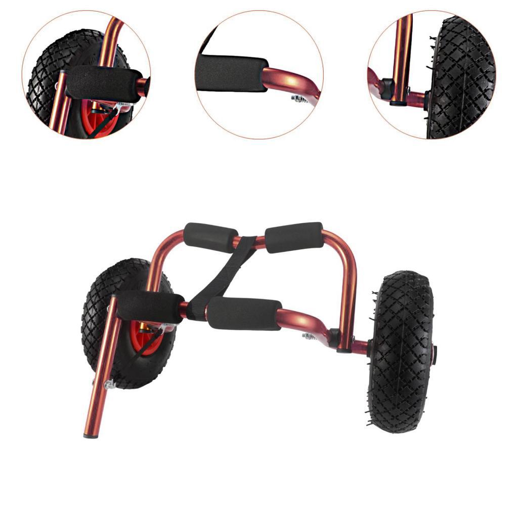 Kayak Cart Canoe Transport Cart Folding Portable Sturdy Heavy Duty Solid Wheel Aluminum Alloy Pipe Boat Trailer Trolley