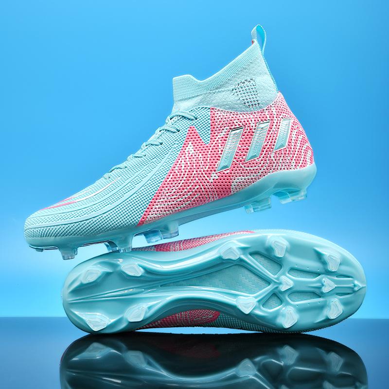 2025 European Cup Summer New High-top Football Shoes Two-color Children and Adolescents Long Nails Broken Nails Training Shoes