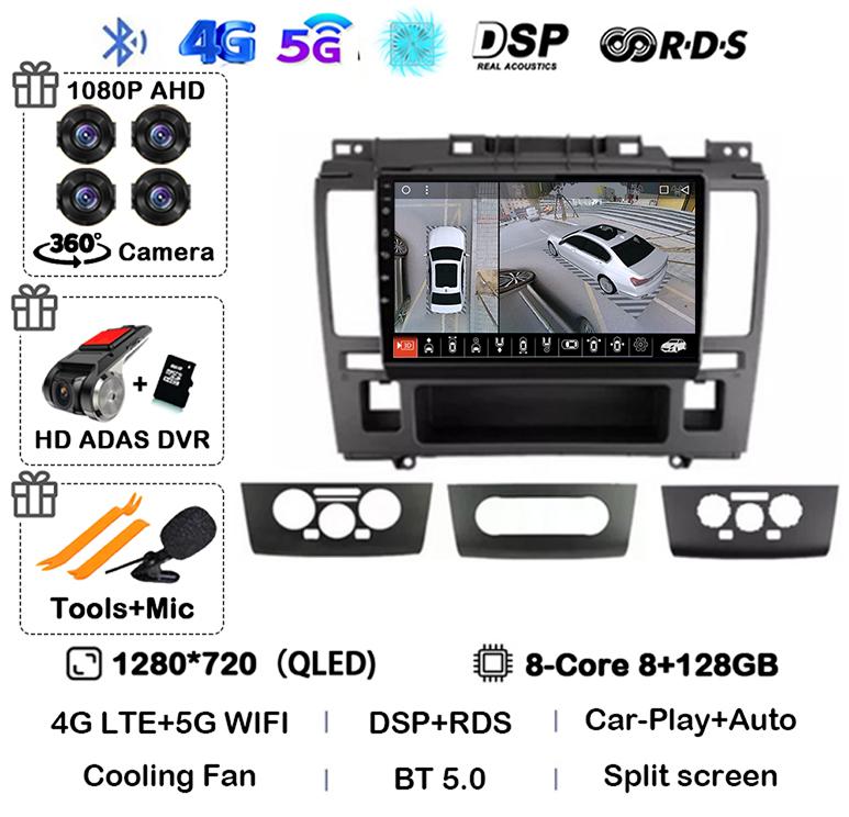 Android 14 Wireless Carplay+Auto 4G WIFI For Nissan Tiida C11 2004-2013 Car Radio GPS Multimedia Stereo Video Player Head Unit