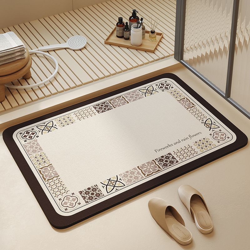 Cream Wind Diatom Mud Floor Mat Bathroom Water-Absorbing Quick-Drying Floor Mat Household Bathroom Door Non-Slip Easy To Take Care Of Floor Mat