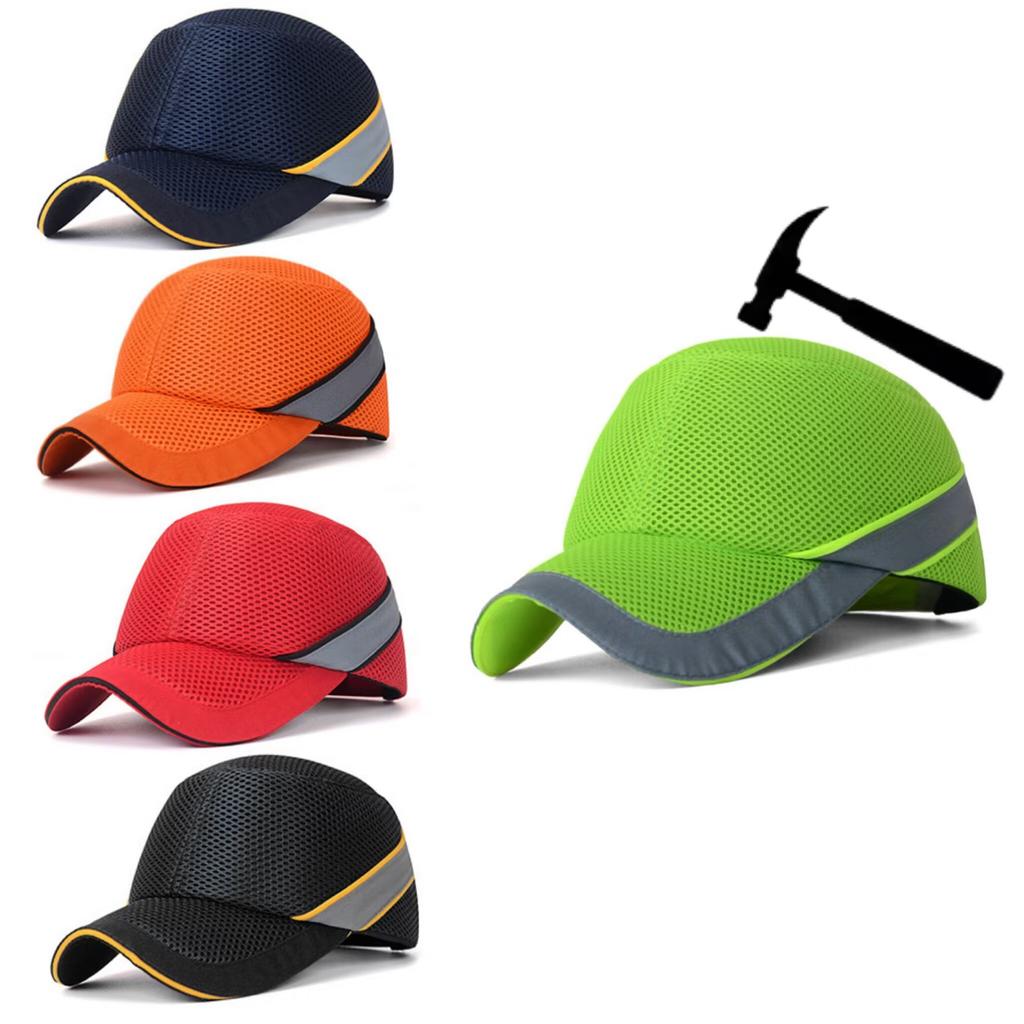 CE EN812 Industrial Adjustable Blue Baseball Style Bump Caps with Removal ABS Shell