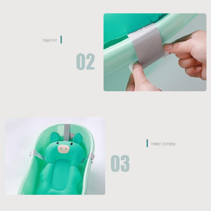 Nou de desene animate pernă de baie pentru baie pentru bebeluși Pernă de aer portabilă Pat/raft Covoraș de cadă anti-alunecare Pernă de suport pentru scaun de baie de siguranță