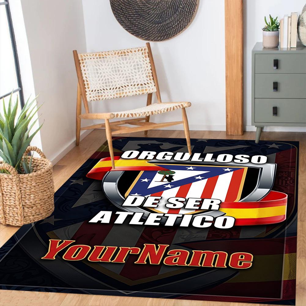 Atletico Madrid Customizable Name Floor Rug Office Rug Perfect for Outdoor Entryway Dormitory Decorate room Antislip Carpet Decorate Offices
