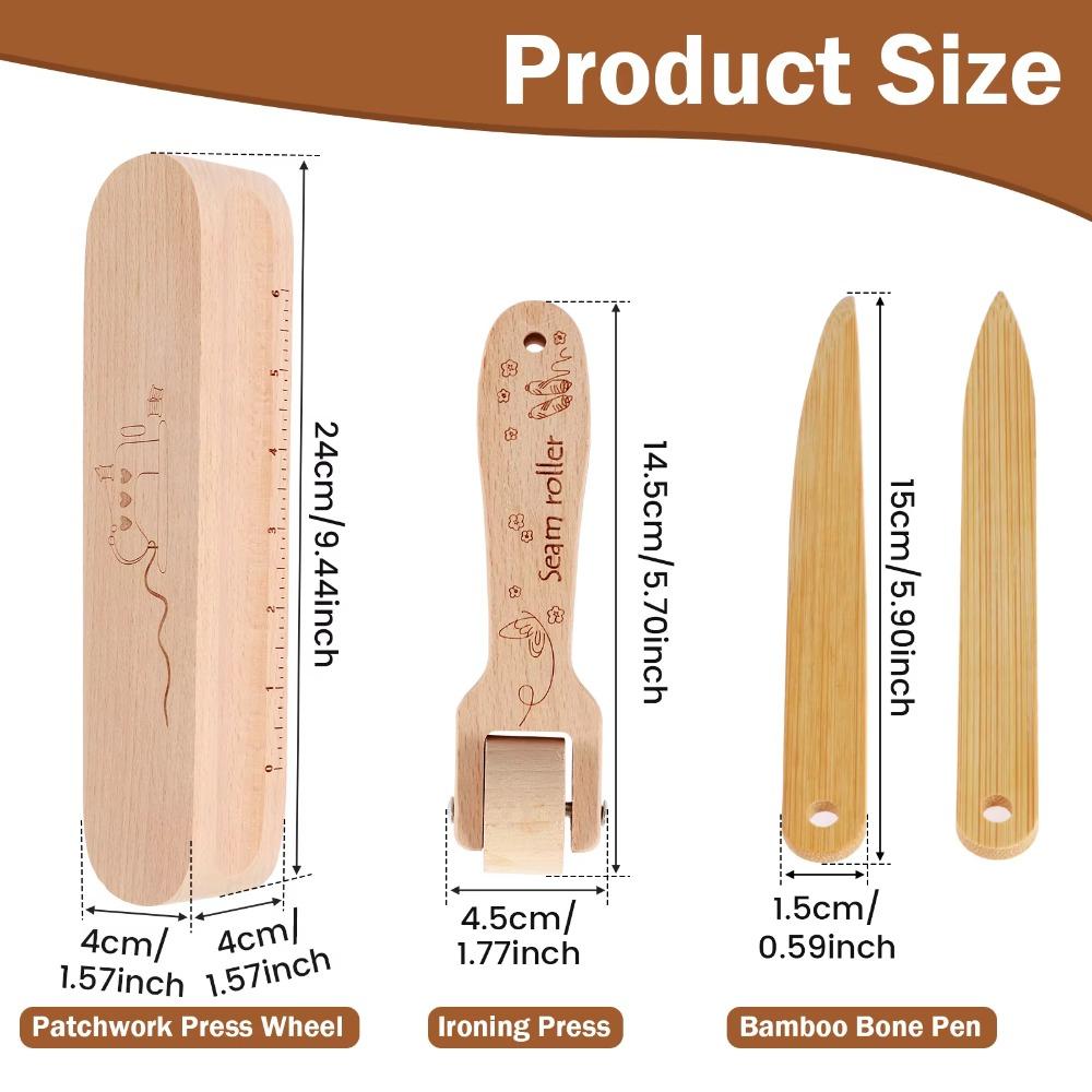 Professional Press Quilting Tool Wood Pressing Pad High Quality Wooden Seam Roller  Flattening Tool