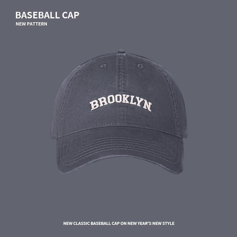 Big Head Circumference Wide Brim Baseball Cap Female Niche Design Soft Top Embroidered Letters Show Face Small Street Racket Tide Couple Cap