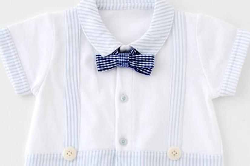 Chuckle BABY Newborn Baby Summer Baby Ceremony Sizes Light Two-Way All-in-One Clothes, Boys' Dress, 50-60cm, Blue, P5071A-00-30