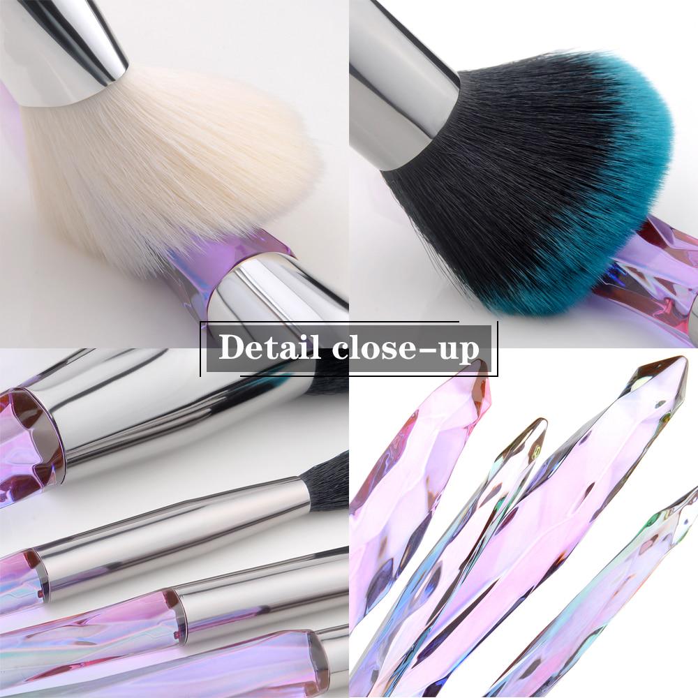 5Pcs Crystal Style Makeup Brushes Set Powder Foundation Eye Blush Cosmetic Makeup Brush Kit Tools