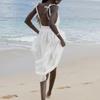 2026 Womens Solid Color Sleeveless V-Neck Backless Maxi Dress Slim Fit Casual Elegance