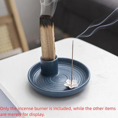Multifunctional Ceramic Incense Burner Candles Holder Censer Incense Stick Holder Flower Home Decor Proof Smudging Stand