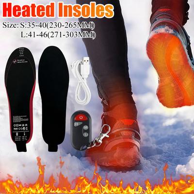 Electric Heated Plantar Insoles 3-Temperature Adjustable Thermal Insoles Rechargeable Heated Insoles for Hunting Fishing Hiking