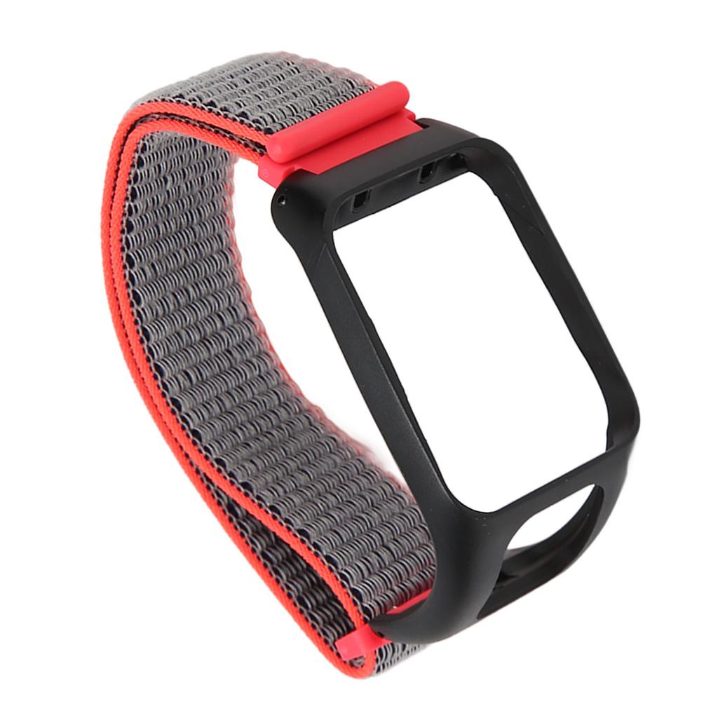 2 In 1 Elastic Braided Nylon Sport Watch Strap Replacement Watch Band Accessory for TOMTOM Runner3 Bluish Red