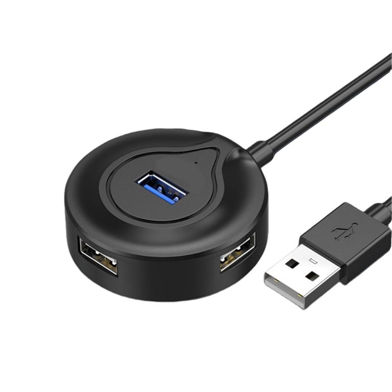 

4 Port USB Splitter Adapter for Expanding Mouse Keyboards Printer on Laptop Desktop PC Connection чорний