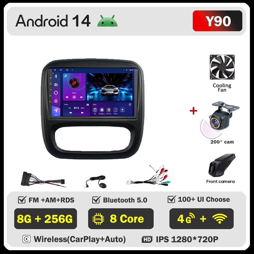 Android 14 Smart Car Systems For Renault Traffic 3 2014 - 2021 For Opel Vivaro B 2014 - 2018 Car Radio Player Stereo Head Unit