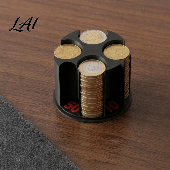Compacte Wisselgeld Organizer 3D Geprint Universele Munt Houder Grote Capaciteit Houder voor Auto Draagbare Auto Individuele Sleuf Houder Roterende Organizer,