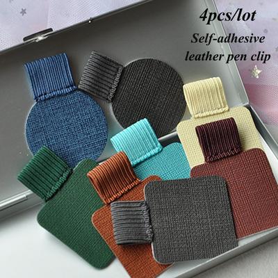 Supplies Portable Stationery Notebook Self-adhesive Pen Holder Elastic Loop Leather Pen Clips