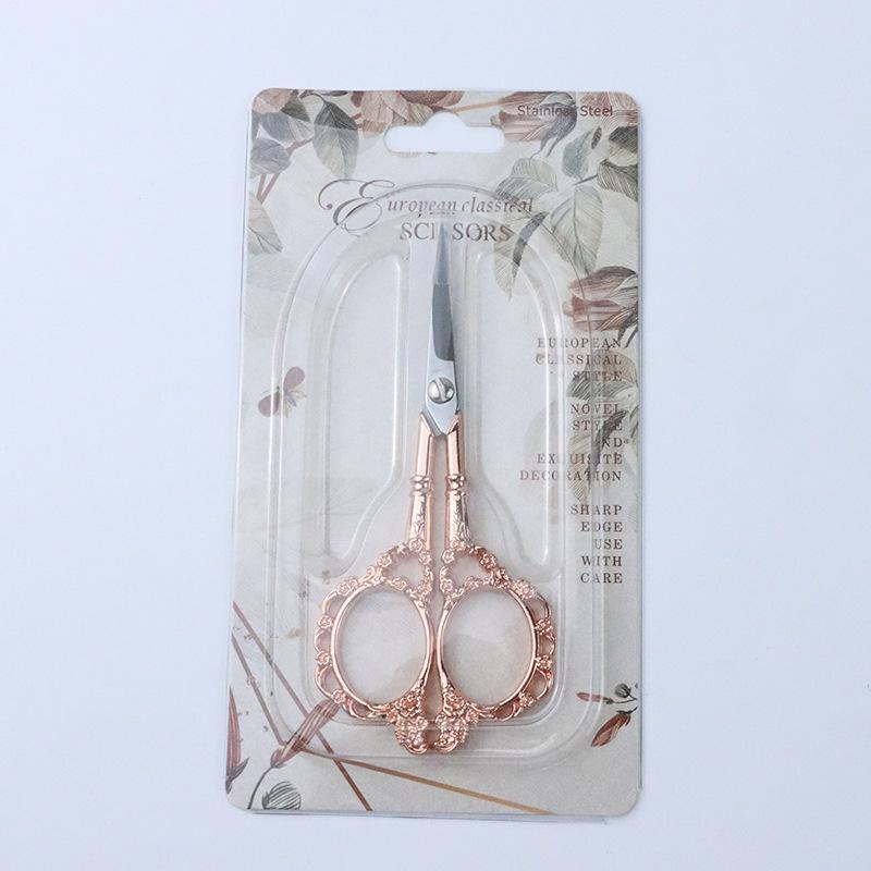 Retro Plum Blossom Stainless Steel Multi-purpose Scissors for Embroidery, Tea Bags, Sewing, and Office Use.