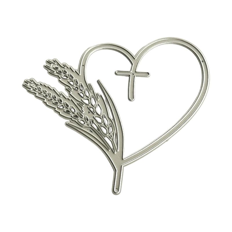 Heart Wheat Cutting Dies Metal Die Cuts Embossing Templates Cuts Stencils for Scrapbooking Journal Card Decoration 1