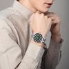 Diella Men's Mechanical Watch with Jadeite Cut, Unique Texture, Date Display, Luminous Hands and Markers, and 5 ATM Water Resistance (AD6020-SI)
