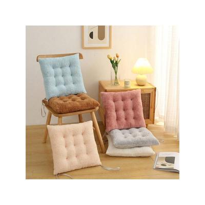 Solid Color Plush Plush Cushion, Soft and Fluffy Square Cushion with Anti Slip Bottom, Used for Dining, Office and Home Chairs