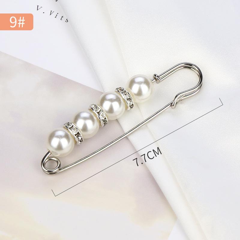 Pearl Anti-Exposure Brooch: Women's Waist-Cinching Pin & Clothing Decoration