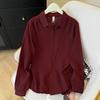 Literary and artistic style double-layer cotton yarn cotton shirt, simple design sense, spring and summer new breathable loose lapel long-sleeved top