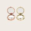 1pc Double-Sided Small Mirror Portable Folding Round Makeup Mirror Rose Gold Simple Men And Women Mini Handheld Pocket Mirror