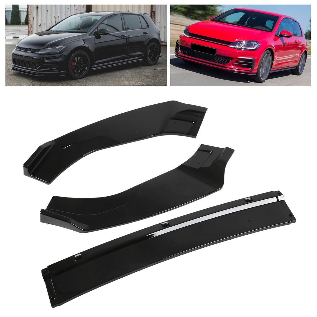 3 Sections Front Bumper Splitter Lip Spoiler Replacement for MK7 MK7.5 GTD R 20132020
