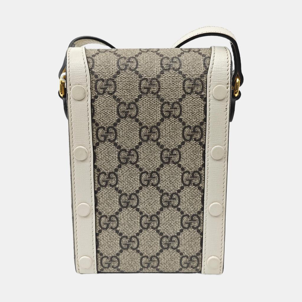 [Pre-Owned] Gucci Horsebit 1955 Mini Bag 'Beige/Ebony/White' - Very Good #XPZU1A