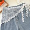 Korean Style Lace Patchwork Tie Short Skirt