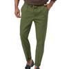 Mens Tapered Pants Casual Linen Pants Elastic Waist Slim Fit Beach Yoga Business Lightweight Cotton Trousers With Pockets